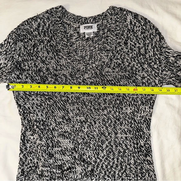 ♥️ Victoria’s Secret Pink V-Neck Knit Sweater Jumper Heather Grey XS - Picture 3 of 9